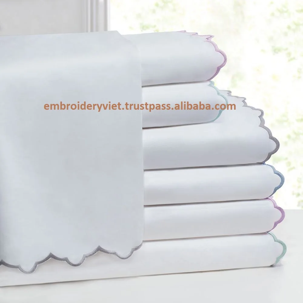 Scallop Embroidery Border Bed Sheet