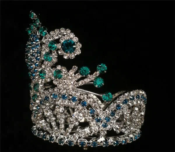 Full Round Peacock Blue Crown Scepter For Sale