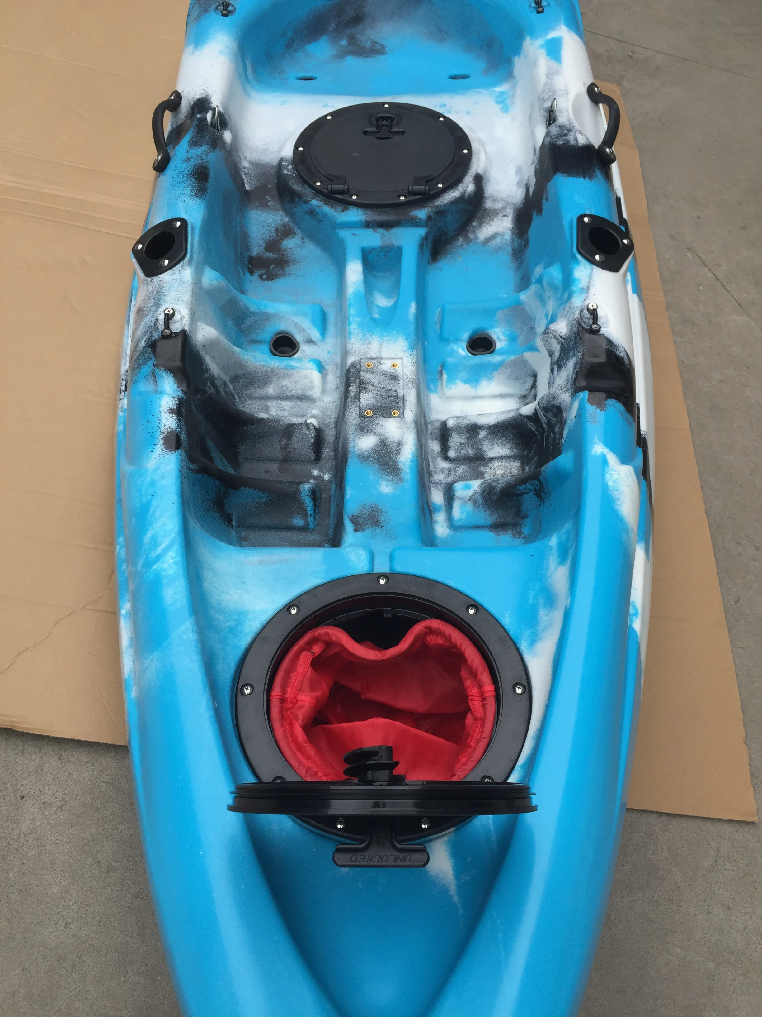 
Single Person Adult Kayak, EVA Padded Seat, Aluminum Paddle & Fishing Rod for Option 