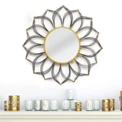Decorative Butterfly Mirror Wall Hanging Iron Wall Mirror Designer Wall Mirror for Decoration