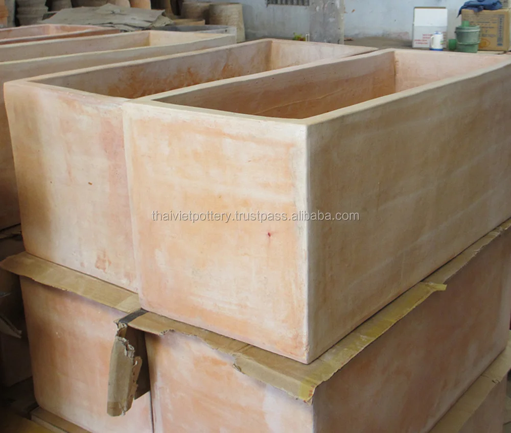 Rectangular terracotta planter best selling mekong clay