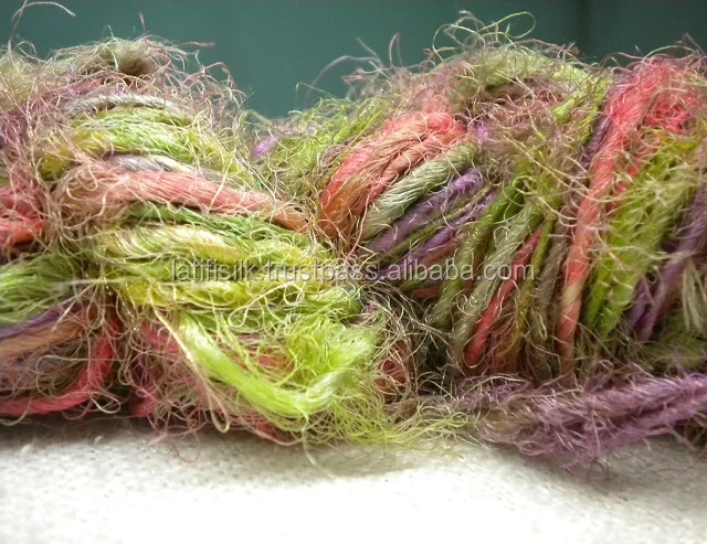 Recycle sari silk yarn Filament Yarn used in sewing, crocheting, knitting, weaving, embroidery, ropemaking, Art and craft