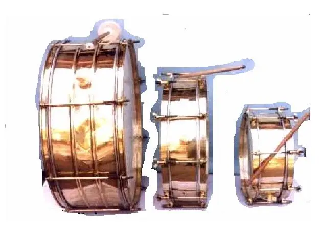 Brass Drum in Mirror Polish and Three Sizes Metal Brass Marching Drums Metal Drum for Use and Decor