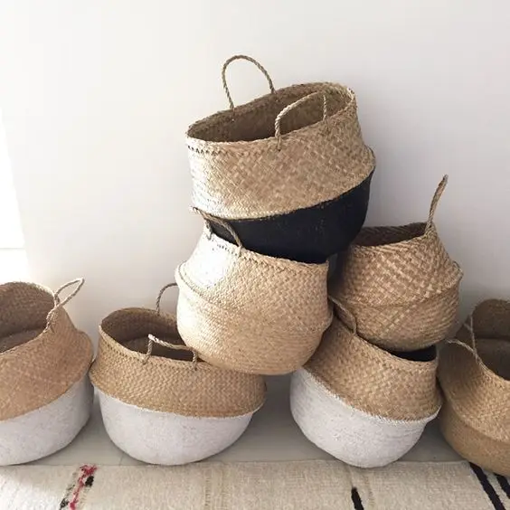 
Vietnamese factory made home storage sea-grass basket 