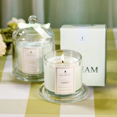 Декоративная Романтическая Свадебная круглая банка ко Дню Святого Валентина, стеклянная купольная крышка, Ароматизированная свеча