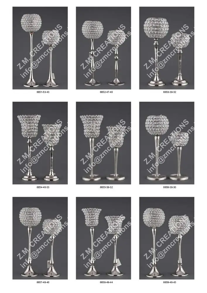 Wedding & Home Decorative Crystal Candle Holder  Set Tea Light Candle Holder Votive For Home Living Room Luxury Candle Container