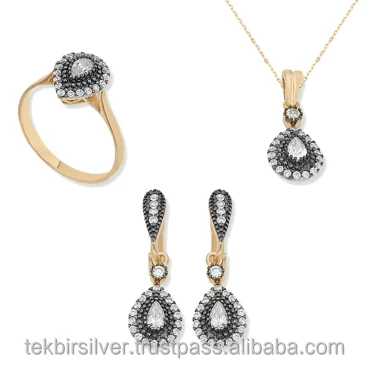 Diamond Design Turkish Silver 925 Set