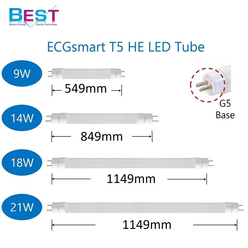 T5 LED retrofit tube; suitable for replacing T5 linear straight fluorescent tube; without internal driver