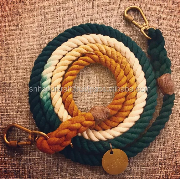 Хлопковая веревка с эффектом омбре, двойной крючок для собак