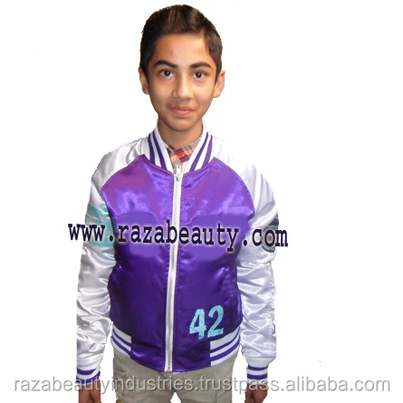Red Kids Satin Varsity Jackets, Satin Baseball Jackets, Youth Bomber Jackets