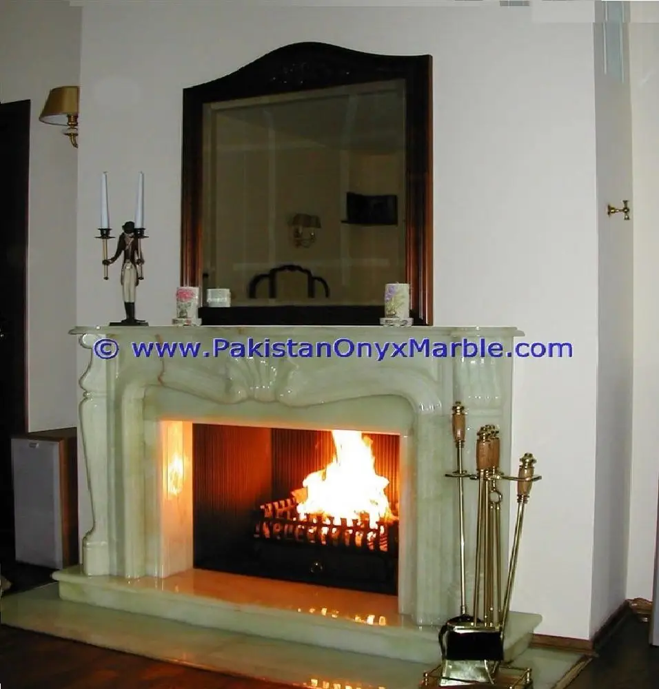 Good price home luxury decor Afghan Green Onyx Fireplace
