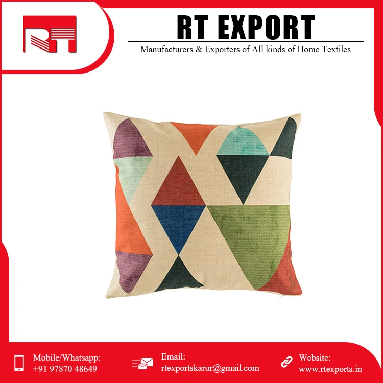 Hot Selling Premium Customized Print Cushion Covers 100% Organic Cotton Cushion Cover with Personalized Logo