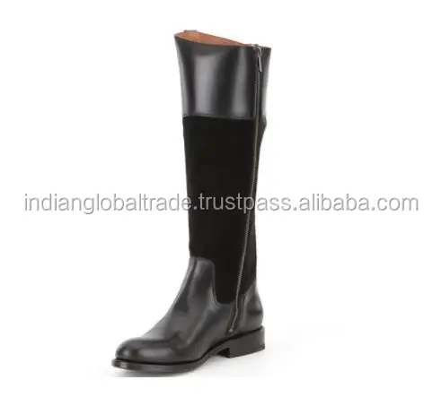 High Quality Suede And Leather Tall Boot For Women Pure Leather Riding Boots Boots Horse Riding
