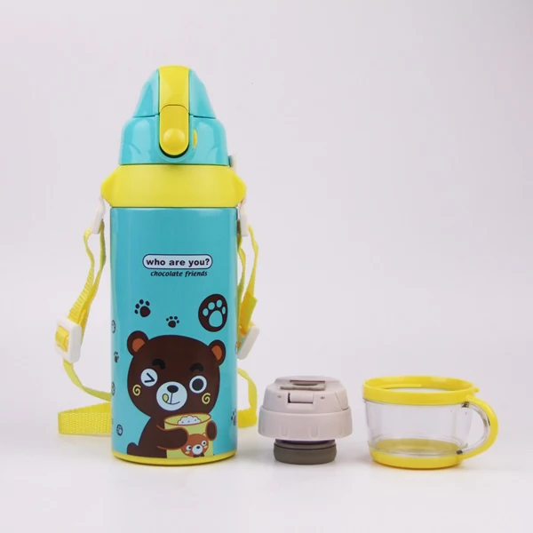 
Stainless steel children insulated kids water bottles with straw and lids 