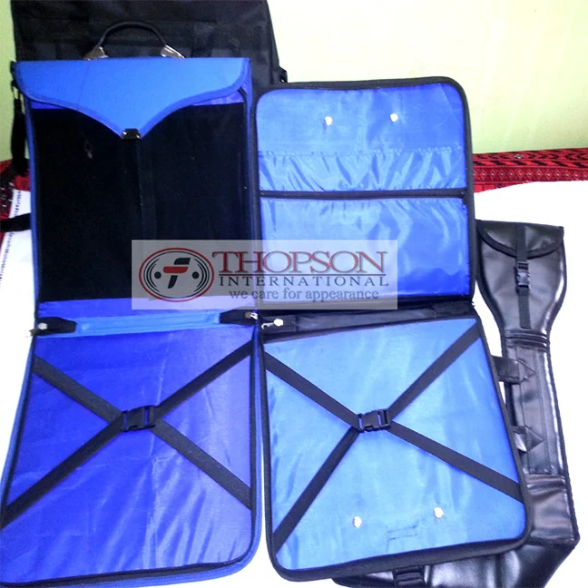 Masonic Regalia Case Handmade Leather and Fabric Apron Case with Intricate Cross-Stitch Embroidered Detail for Freemason Use