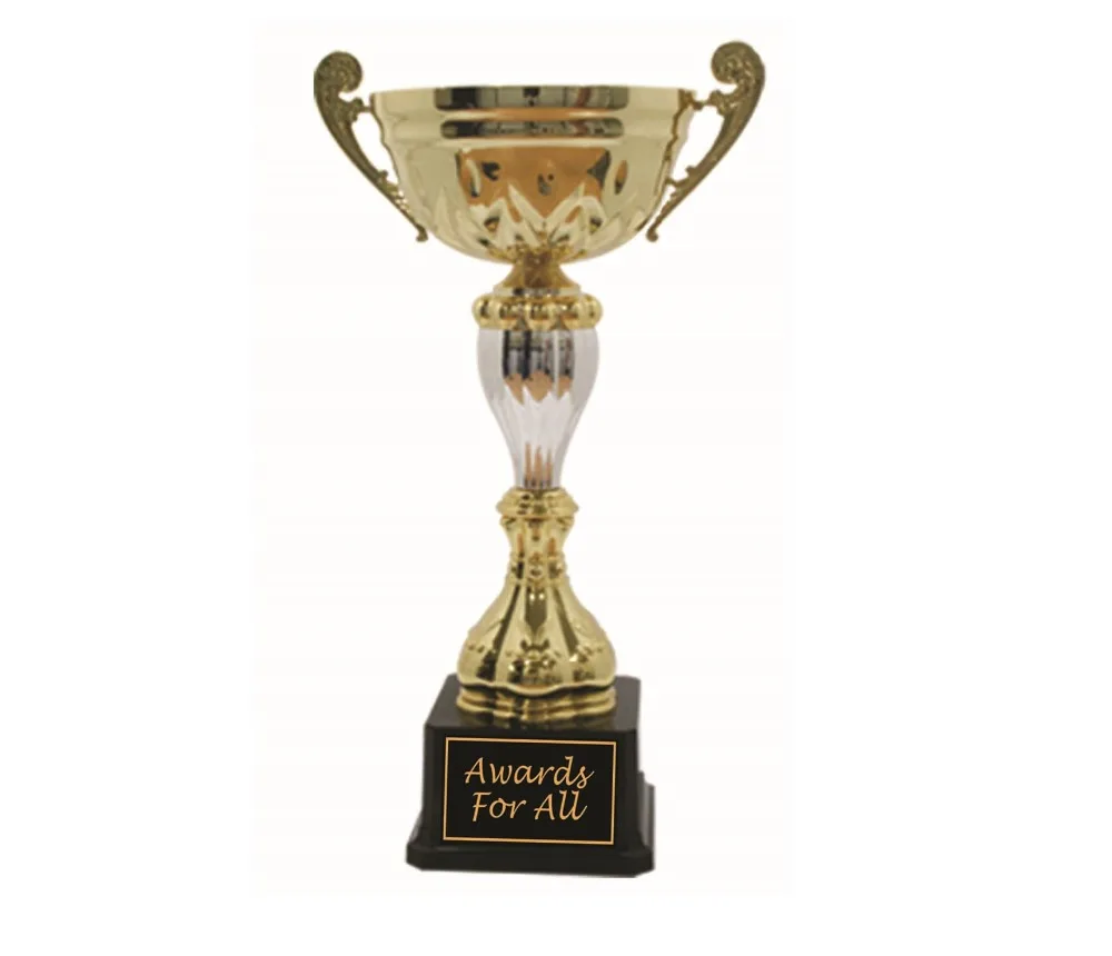 HALF BOWL METAL TROPHY CUP WITH HANDLE