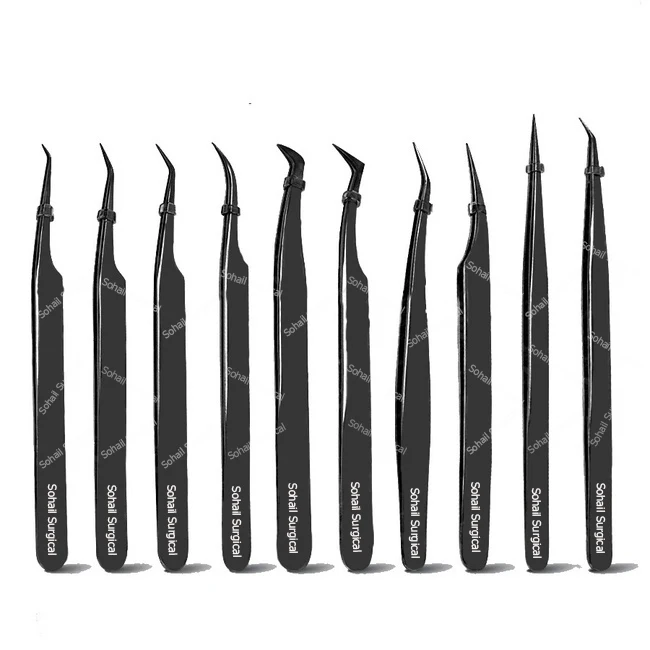 plasma black eyelash tweezers
