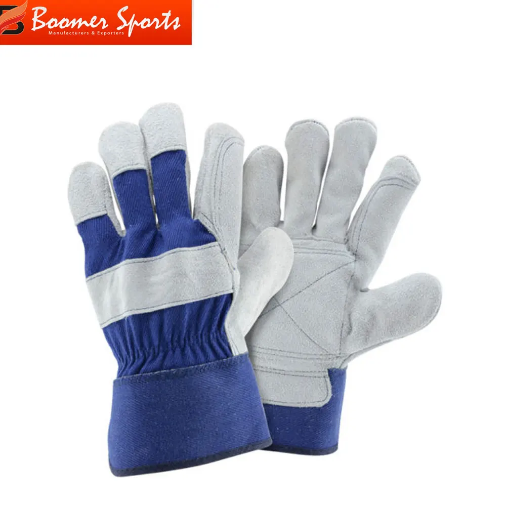 Cowhide leather safety gloves/ safety working gloves/ leather safety gloves