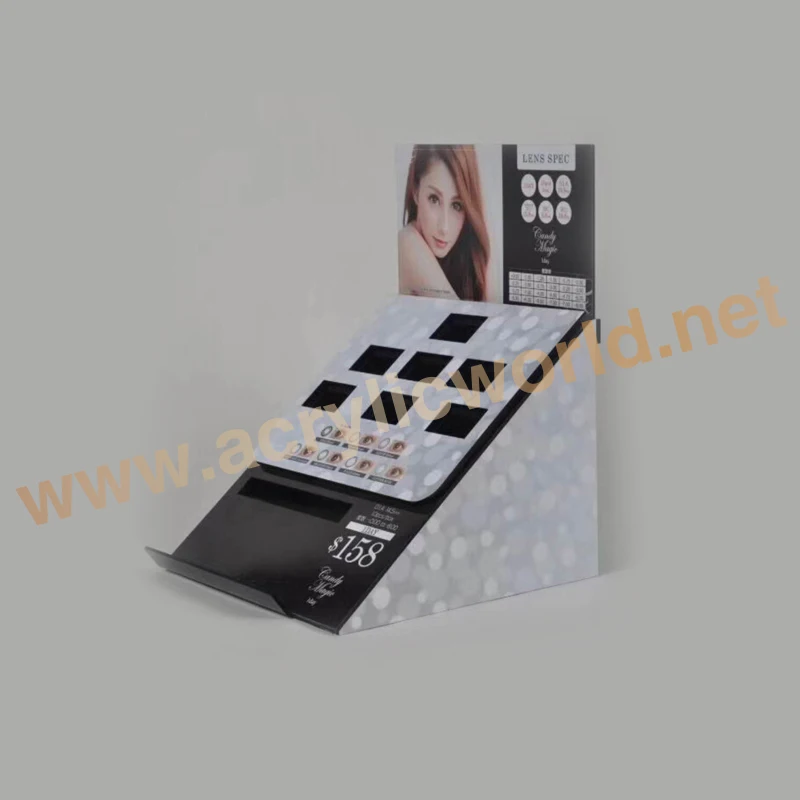 Customized Custom design cosmetic acrylic makeup display stand Makeup Showcase Perfume Cosmetics Wooden Display Case