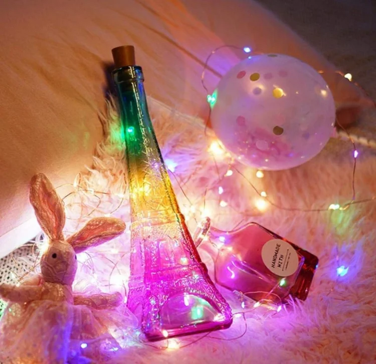 Nesee Eiffel Tower Copper Bottle Night Lamp Star Lantern Lights Flashing Fairy Lights for Home Decor Bulk sale