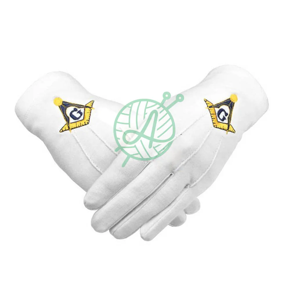 Белый масонский 100% хлопок с символом Freemason Regalia
