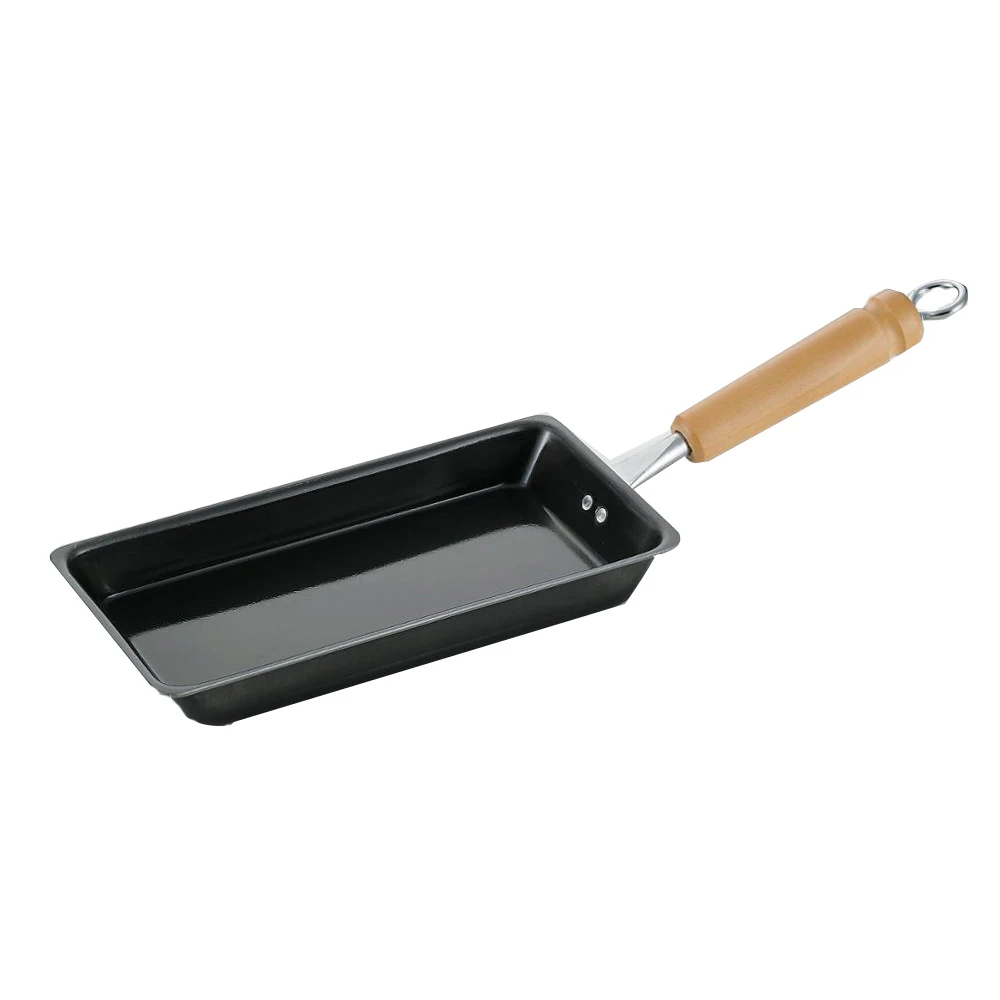Wood Handle Mini Long Egg Frying Pan