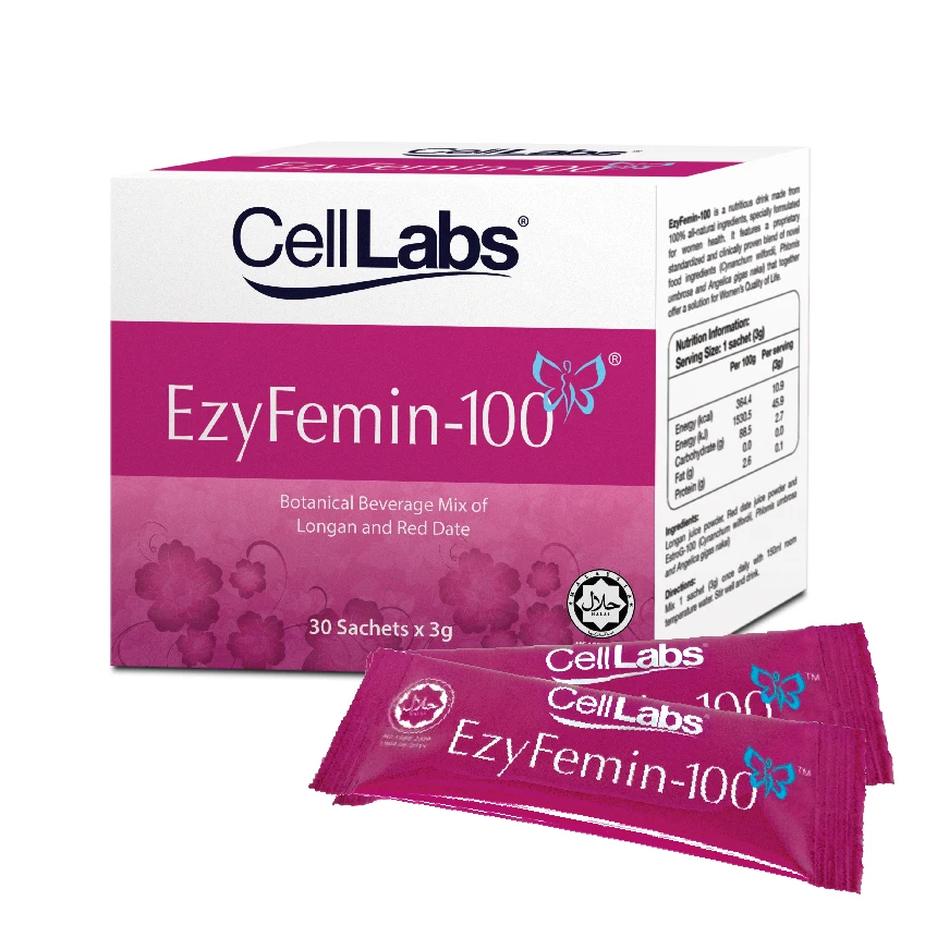 
Malaysia Jakim Halal EzyFemin-100 Menopause Plant Extract Drink 