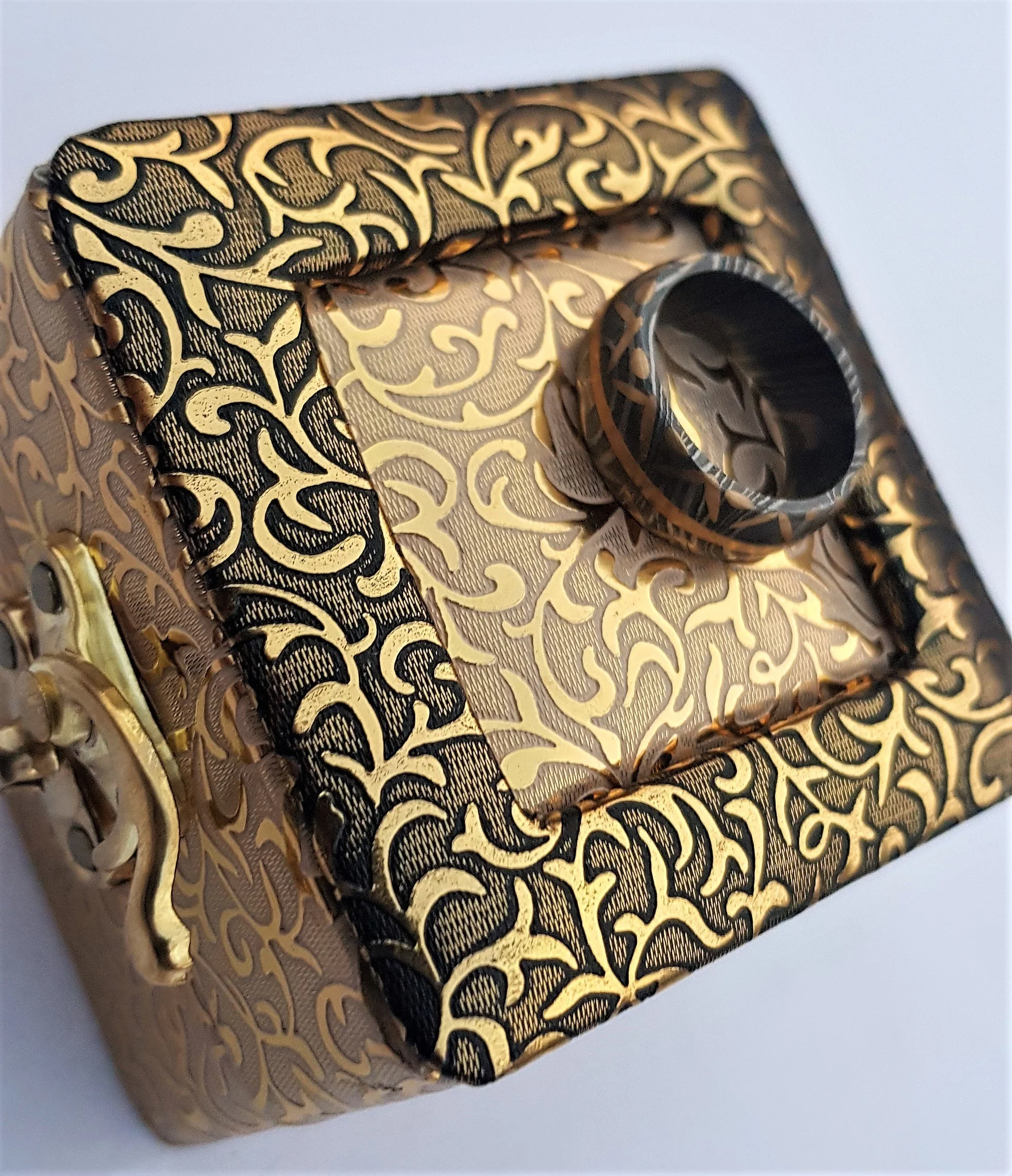 Modern Damascus Steel Ring Wedding Ring