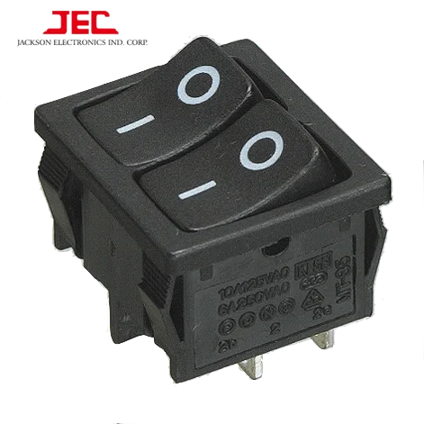 JEC RLEIL TWIN ROCKER SWITH 608 Series ON-OFF DPST DPDT, двухполюсный цветной переключатель