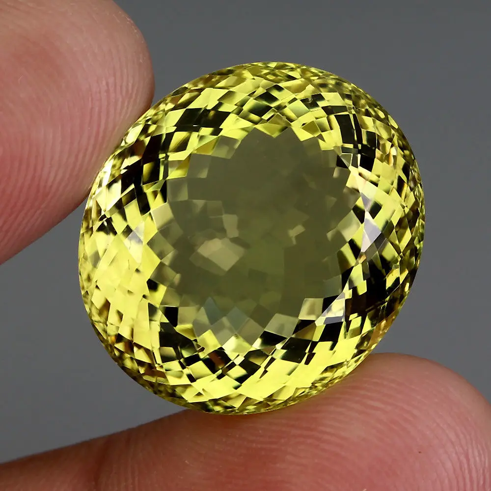 Clean Fabulous! Oval Cut 100%natural Top Yellow Lemon Quartz