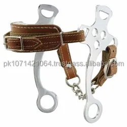 Fleece Lined Light Oil Leather NP Hackamore Bit Western Horse Tack