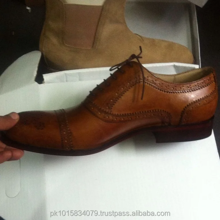 Brown Oxford Brogue Dress Shoes, Whole Sale Hand Crafted Mens Footwear