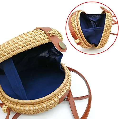 Factory Wholesale Price Handmade Bamboo Bag, Rattan Beach, Purse Women, crossbody Handbag handicraft