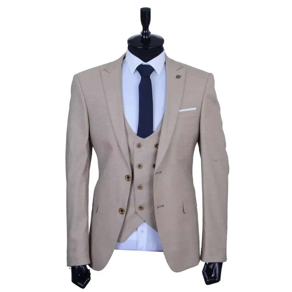 
Wholesale High Quality Suit Fabrics Viscose & Polyesterl Men Slim Fit Top Brand Men Suit 