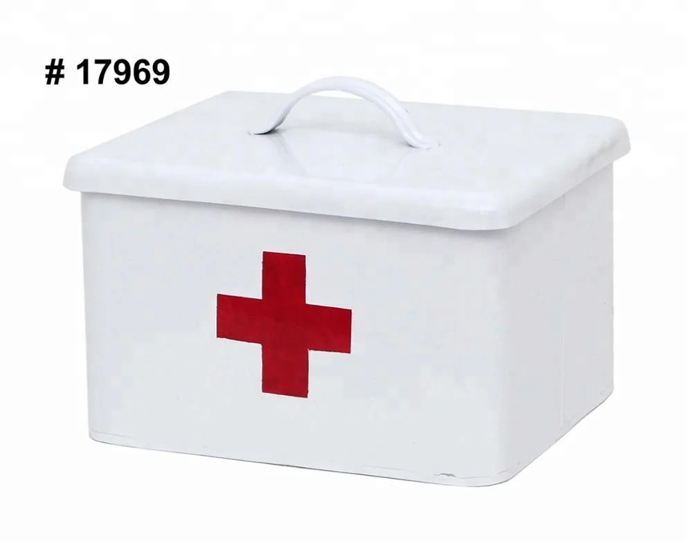 Galvanized metal medical storage box