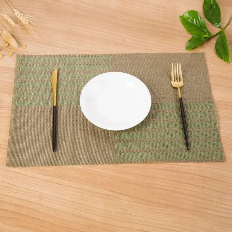Good quality pvc woven vinyl material modern design table mat