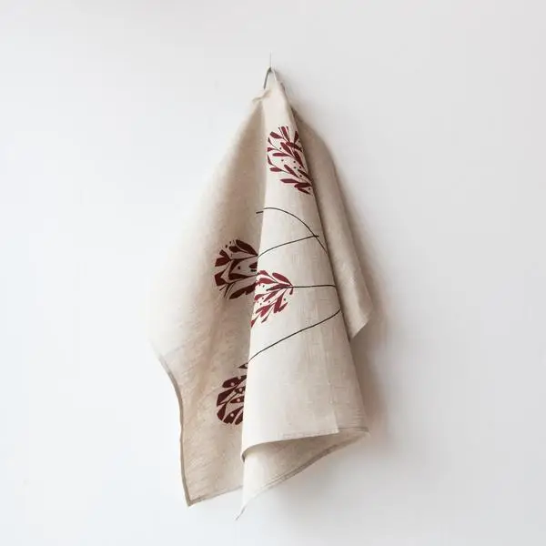 100% printed linen cotton kitchen tea towel  cheap price