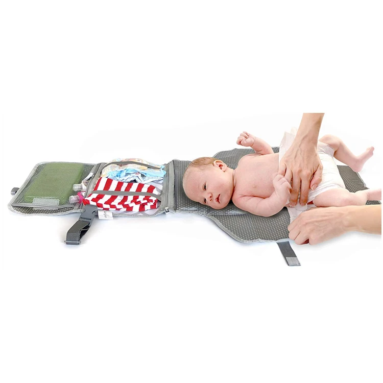 
Portable Changing Pad Diaper Travel Station for Baby Diapering Pad Detachable Mat Mesh 