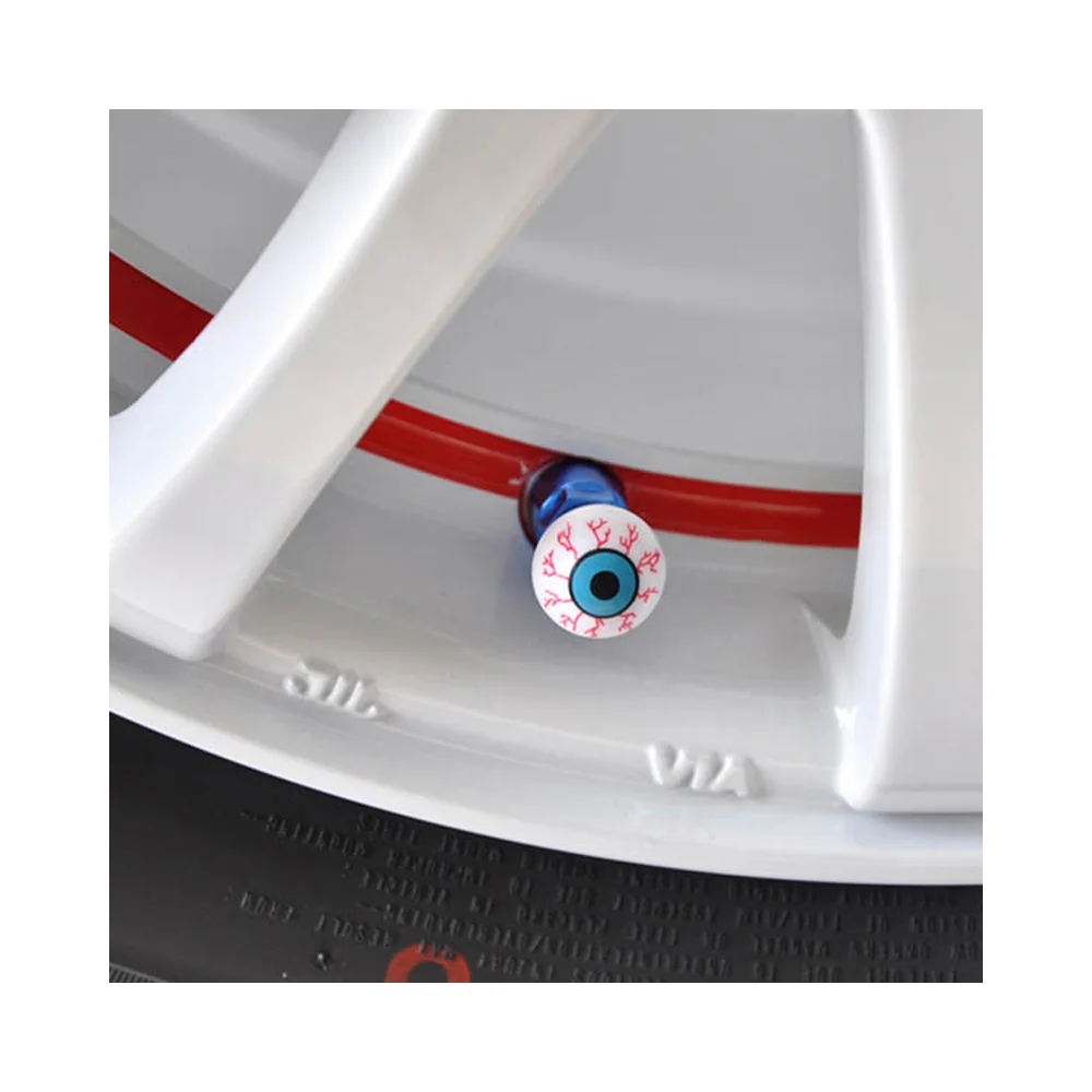 4 Pcs Cars Smile Happy Facecar air alert tire valve cap