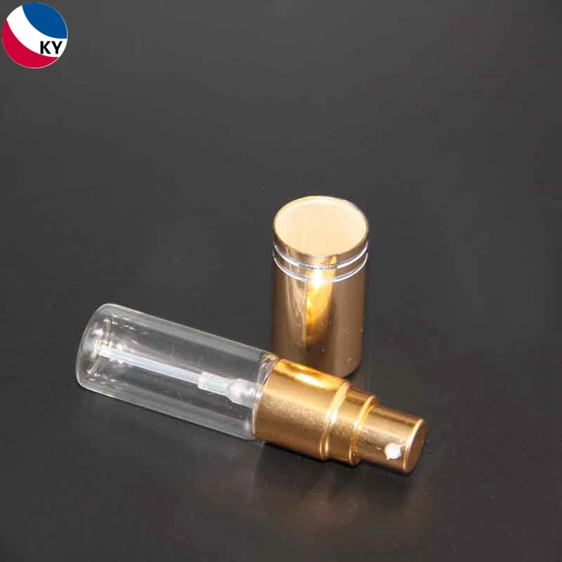 Perfume Spray Bottle Refillable Cylinder Perfume Bottle Refill Atomizer Spray Cosmetic Rose Gold Glass Pump Bottle-166 5ml Keyo