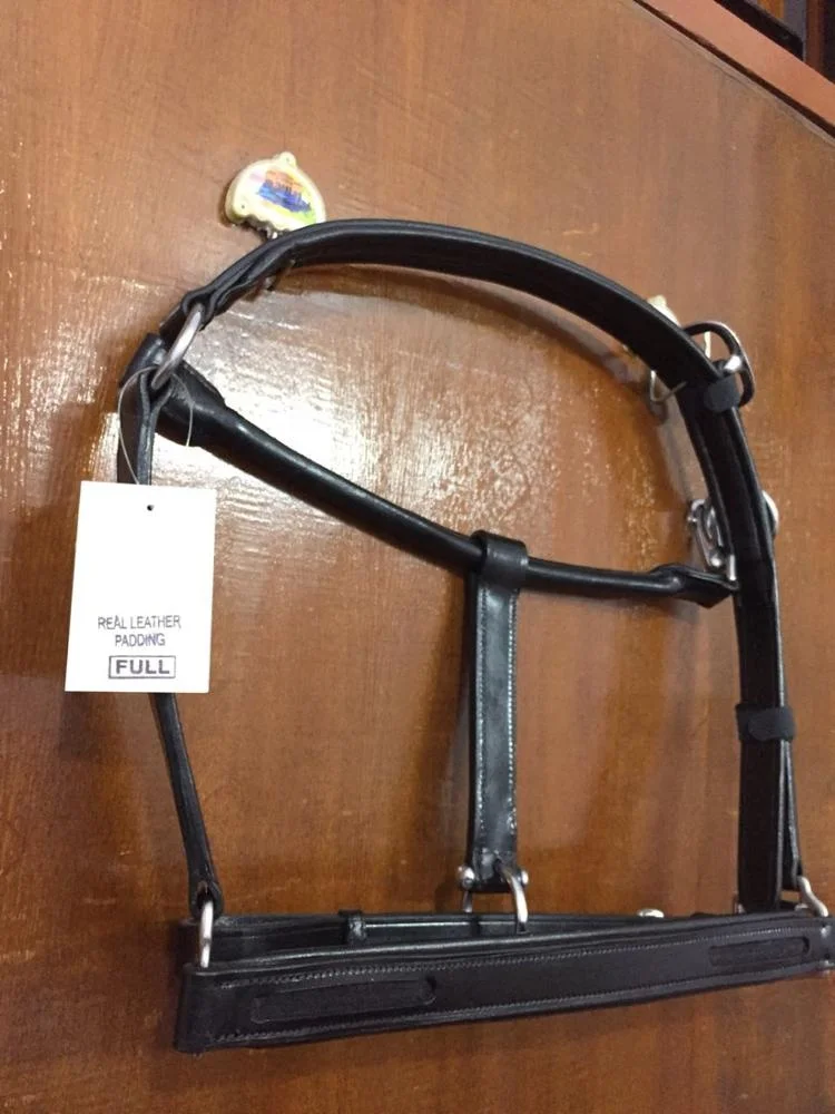 HIGH QUALITY LEATHER HALTER WITH 8 cm LONG EMPTY CHANNEL ON BOTH SIDE OF NOSE PIECE