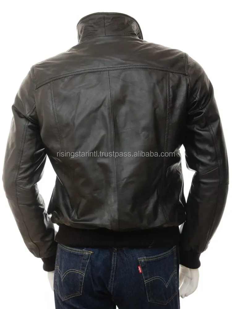 100% Cow leather pilot bomber custom jacket