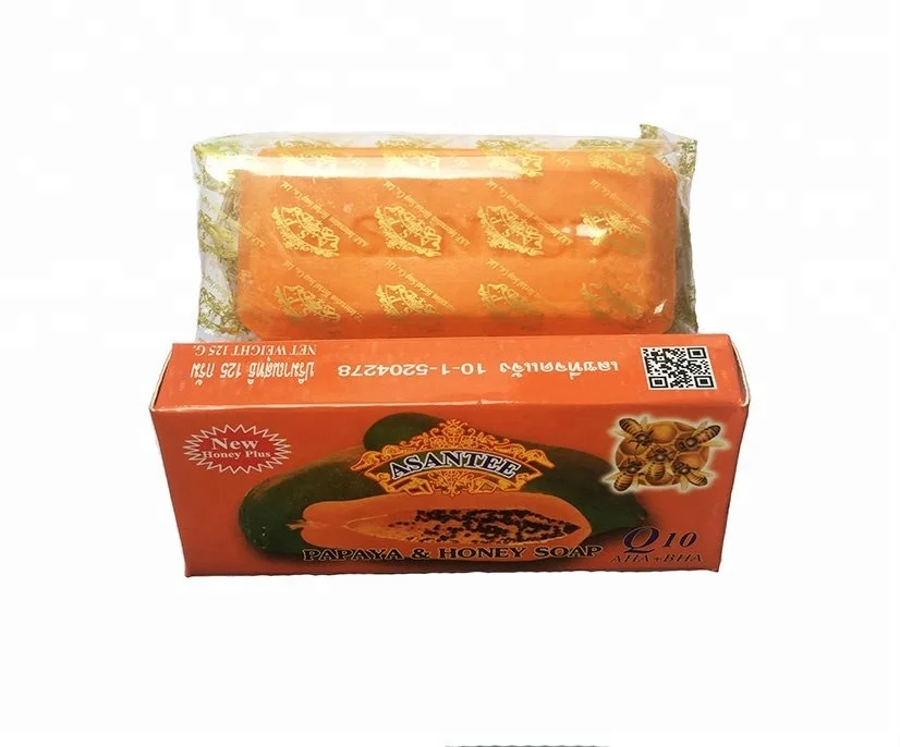 Papaya Honey Soap Skin Lightening AHA BHA Collagen Anti Acne Herbal
