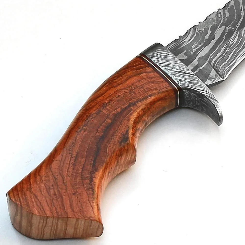 Custom Handmade Damascus Steel Hunting Bowie Knife