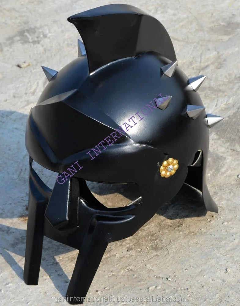 Gladiator Armour Helmet Medieval Armor Helmet Black Finish Role Play Costume Handicraft item
