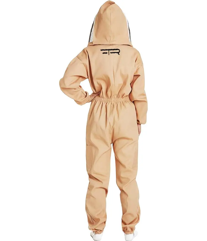 
Beekeeping Suit - Sand - (All-in-One) - Fencing Veil - Total Protection for Professional & Beginner Beekeepers 
