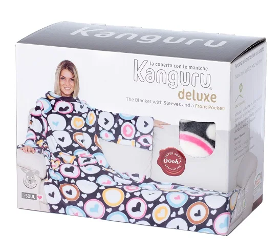 KANGURU DELUXE SOUL FLEECE BLANKET WITH SLEEVES WITH POCKET