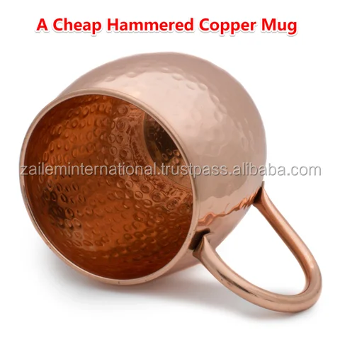 Copper moscow mug with copper handle and branding options