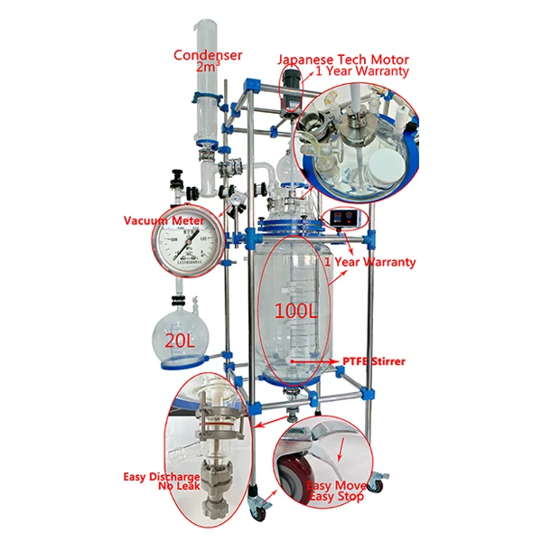 Maillard reaction kettle chemical glass reactor