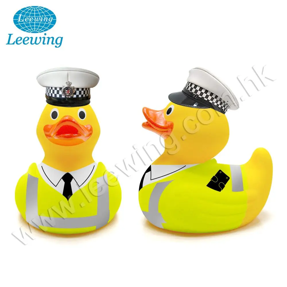 Custom Wholesale PVC Plastic Police Rubber Duck Keychain Promotional Gift